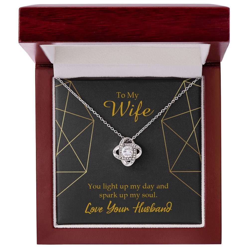 To My Wife You Light Up My Day Infinity Knot Necklace Message Card 80$